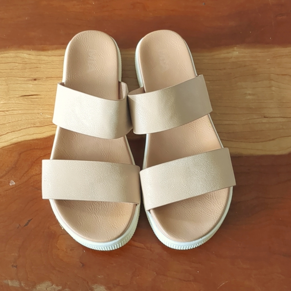 MIA Tan Slide Sandals